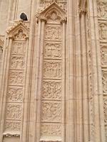 Lyon, Cathedrale Saint Jean, Portail, Porche central, Ebrasement, Plaques decorees (02)